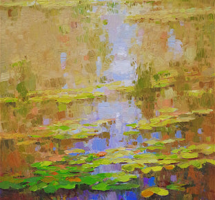 Autumn Pond by Vahe Yeremyan |  Side View of Artwork 