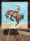 Original art for sale at UGallery.com | Roughstock Ride by Alana Clumeck | $2,000 | acrylic painting | 36' h x 36' w | thumbnail 3