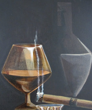 Cognac on a Late Night by Diana Elena Chelaru |   Closeup View of Artwork 