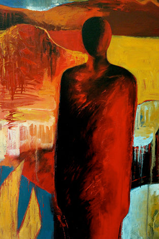 Figure in the Valley by Naoko Paluszak |  Side View of Artwork 