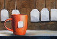 Original art for sale at UGallery.com | First Cup by Dwight Smith | $300 | watercolor painting | 7' h x 10' w | thumbnail 1