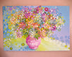 Original art for sale at UGallery.com | Flowers in Pink Vase by Natasha Tayles | $1,000 | acrylic painting | 24' h x 36' w | thumbnail 3