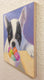 Original art for sale at UGallery.com | Boston Terrier with Macarons by Pat Doherty | $225 | oil painting | 6' h x 6' w | thumbnail 2