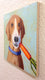 Original art for sale at UGallery.com | Hound with Carrot by Pat Doherty | $225 | oil painting | 6' h x 6' w | thumbnail 2