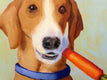 Original art for sale at UGallery.com | Hound with Carrot by Pat Doherty | $225 | oil painting | 6' h x 6' w | thumbnail 4