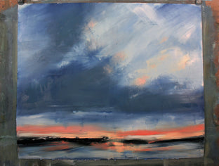 Evening Over Grady Lake by Ronda Waiksnis |  Side View of Artwork 