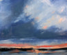 Original art for sale at UGallery.com | Evening Over Grady Lake by Ronda Waiksnis | $975 | oil painting | 31' h x 36.5' w | thumbnail 1