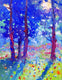 Original art for sale at UGallery.com | Blue Morning in the Park by Suren Nersisyan | $350 | oil painting | 14' h x 11' w | thumbnail 1