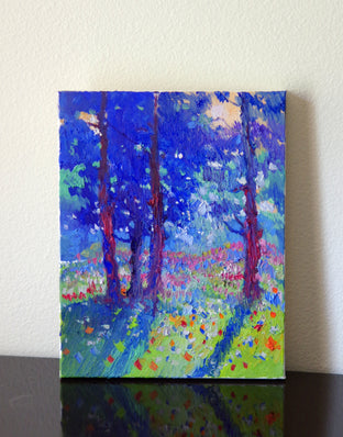 Blue Morning in the Park by Suren Nersisyan |  Side View of Artwork 