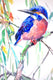 Original art for sale at UGallery.com | Kingfisher and Willow (Vertical) by Suren Nersisyan | $375 | watercolor painting | 22' h x 15' w | thumbnail 2