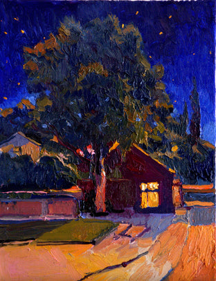 Small House and Big Tree (midnight in burbs) by Suren Nersisyan |  Artwork Main Image 