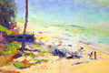 Original art for sale at UGallery.com | Sunny Day on the Beach (Santa Barbara) by Suren Nersisyan | $825 | oil painting | 18' h x 24' w | thumbnail 4