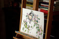 Original art for sale at UGallery.com | Enjoyment, Chickadee and Dogwood Flowers by Suren Nersisyan | $400 | watercolor painting | 12' h x 16' w | thumbnail 4