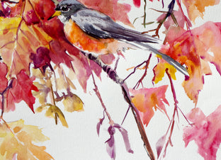 American Robins and Maple Tree by Suren Nersisyan |  Context View of Artwork 