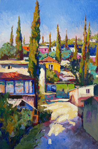 Mediterranean Landscape with Cypress Trees by Suren Nersisyan |  Artwork Main Image 