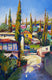 Original art for sale at UGallery.com | Mediterranean Landscape with Cypress Trees by Suren Nersisyan | $2,000 | oil painting | 36' h x 24' w | thumbnail 1