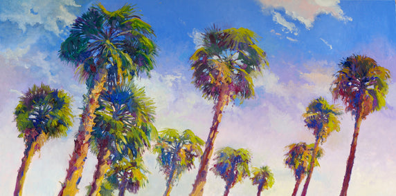 oil painting by Suren Nersisyan titled Palms in California