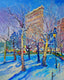 Original art for sale at UGallery.com | Winter Night in New York, Flatiron Building by Suren Nersisyan | $1,800 | oil painting | 30' h x 24' w | thumbnail 1