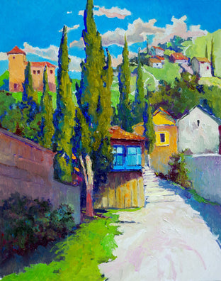 Sunny Day and Cypress Trees, Mediterranean Landscape by Suren Nersisyan |  Artwork Main Image 