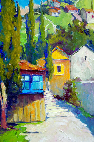 Sunny Day and Cypress Trees, Mediterranean Landscape by Suren Nersisyan |   Closeup View of Artwork 