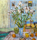 Original art for sale at UGallery.com | Studio Still Life with Alstroemeria by James Hartman | $2,800 | encaustic artwork | 36.75' h x 34.25' w | thumbnail 1