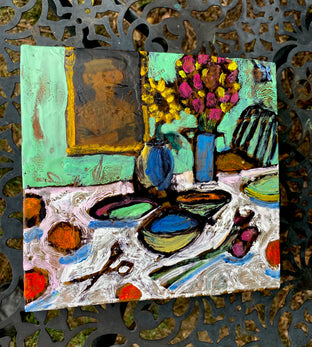 Table with Bowls and Flowers by James Hartman |  Context View of Artwork 