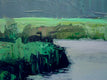 Original art for sale at UGallery.com | Marsh, Misty Day by Janet Dyer | $700 | acrylic painting | 12' h x 24' w | thumbnail 4