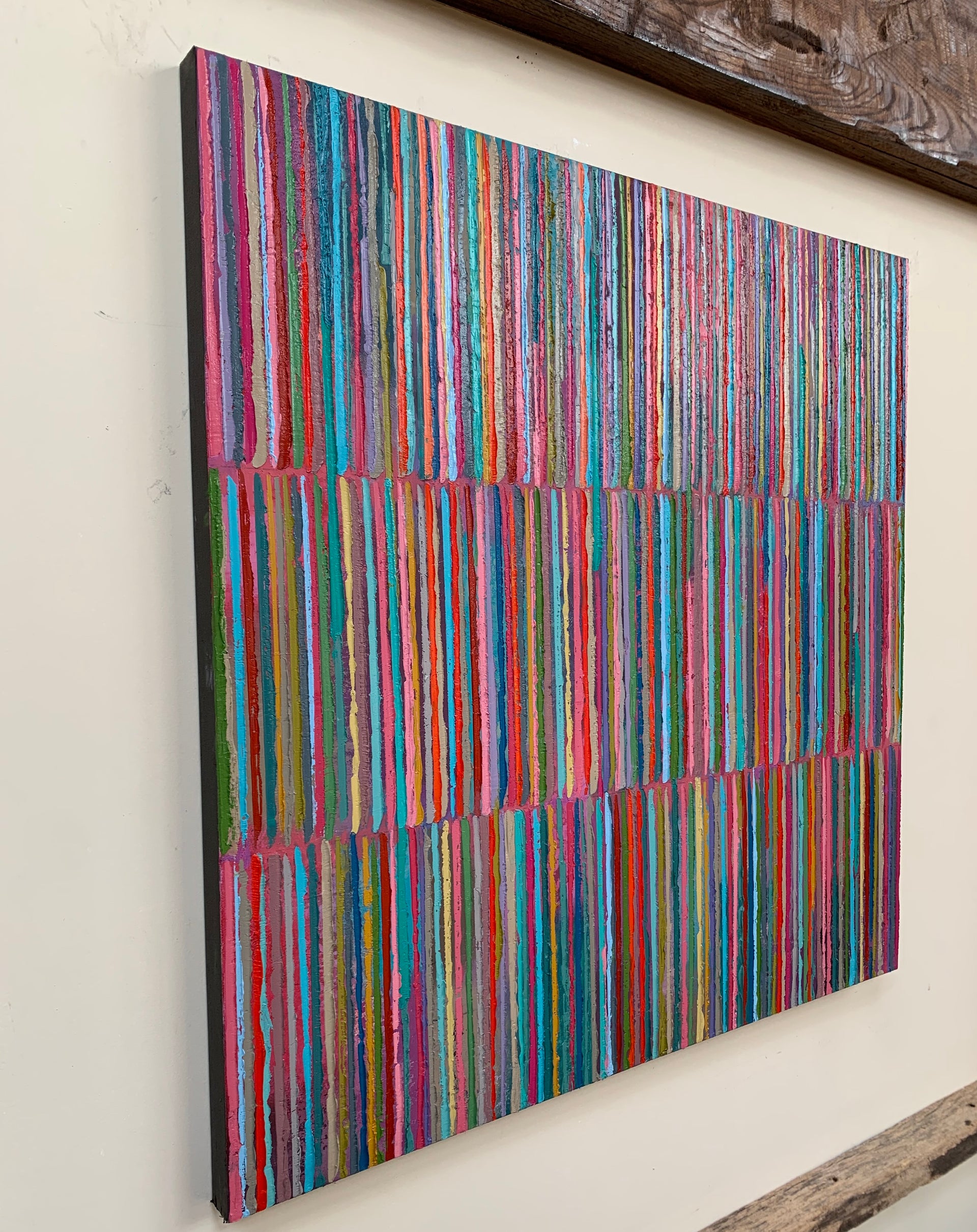 Triple Stripes C By Janet Hamilton - Oil Painting 