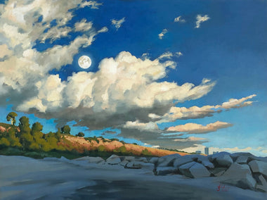 oil painting by Jesse Aldana titled Evening over Palisades Park