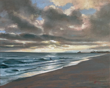 oil painting by Jesse Aldana titled Last Wave