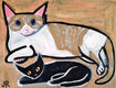 Original art for sale at UGallery.com | Big Cat, Little Cat by Jessica JH Roller | $325 | acrylic painting | 12' h x 16' w | thumbnail 1