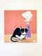 Original art for sale at UGallery.com | Cat with Flowers by Jessica JH Roller | $275 | acrylic painting | 10' h x 10' w | thumbnail 3