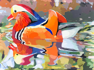 acrylic painting by John Jaster titled Mandarin Glide