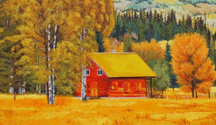 The Red Cabin by John Jaster |   Closeup View of Artwork 