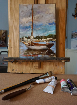 Marblehead Sailboat by Jonelle Summerfield |  Context View of Artwork 