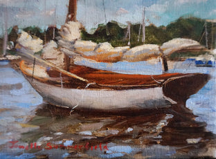 Marblehead Sailboat by Jonelle Summerfield |   Closeup View of Artwork 