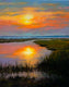 Original art for sale at UGallery.com | Sunset Reflections by Jose Luis Bermudez | $1,100 | oil painting | 20' h x 16' w | thumbnail 1