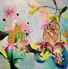 acrylic painting by Julia Hacker titled Floral Dance