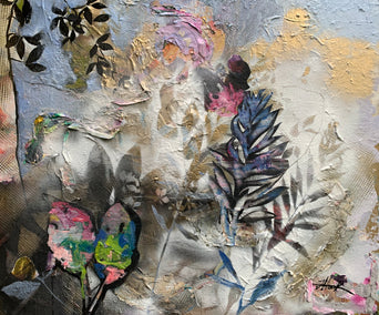 mixed media artwork by Julia Hacker titled Treasured Time