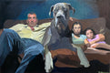 Original art for sale at UGallery.com | Movie Night by Keith Thomson | $1,500 | mixed media artwork | 16' h x 24' w | thumbnail 1