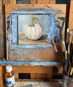 Miniature Casper Pumpkin by Kristine Kainer |  Context View of Artwork 