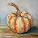 Original art for sale at UGallery.com | Miniature Tiger Stripe Pumpkin by Kristine Kainer | $253.40 | oil painting | 6' h x 6' w | thumbnail 1