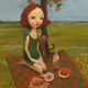 Original art for sale at UGallery.com | Breakfast under Rowan by Krzysztof Iwin | $1,750 | acrylic painting | 15.75' h x 11.81' w | thumbnail 4