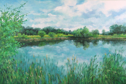 oil painting by Suzanne Massion titled Lake In The Reeds