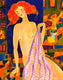 Original art for sale at UGallery.com | Red Head Nude by Yelena Sidorova | $1,475 | mixed media artwork | 30' h x 24' w | thumbnail 1