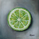 Original art for sale at UGallery.com | Lime Slice by Kristine Kainer | $300 | oil painting | 6' h x 6' w | thumbnail 1