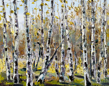 oil painting by Lisa Elley titled Fall to Autumn