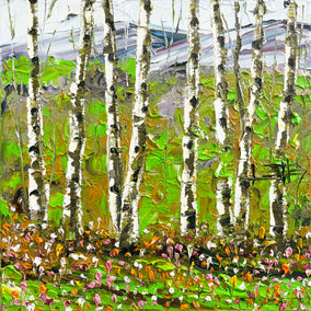 oil painting by Lisa Elley titled Summer Birch