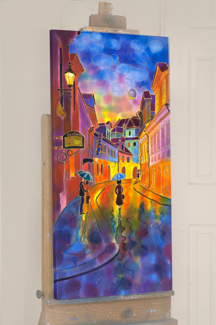 Moon Eclipse, Night Street in Prague by Yelena Sidorova |  Context View of Artwork 