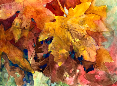 mixed media artwork by Melissa Gannon titled Magic & Leaves